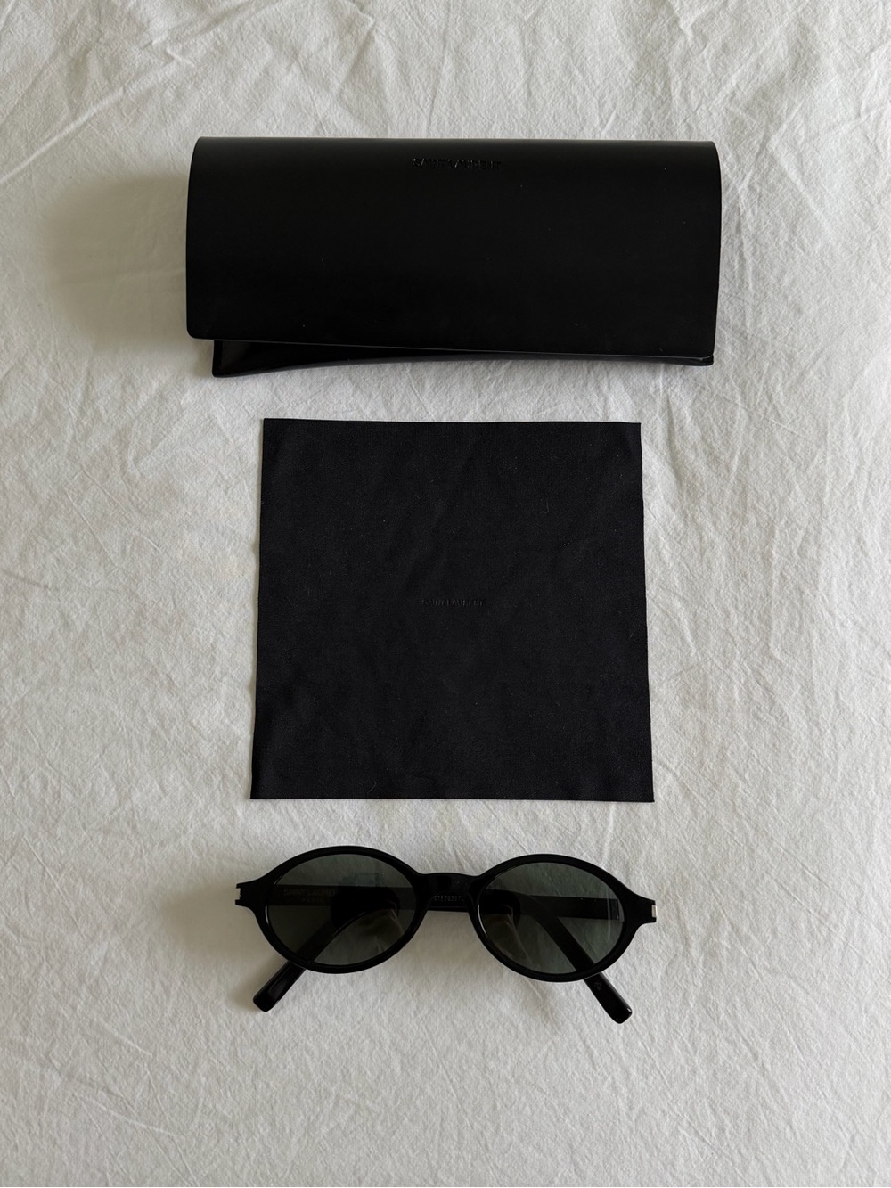 Saint Laurent Black Jeanne Sunglasses with Cloth and Case